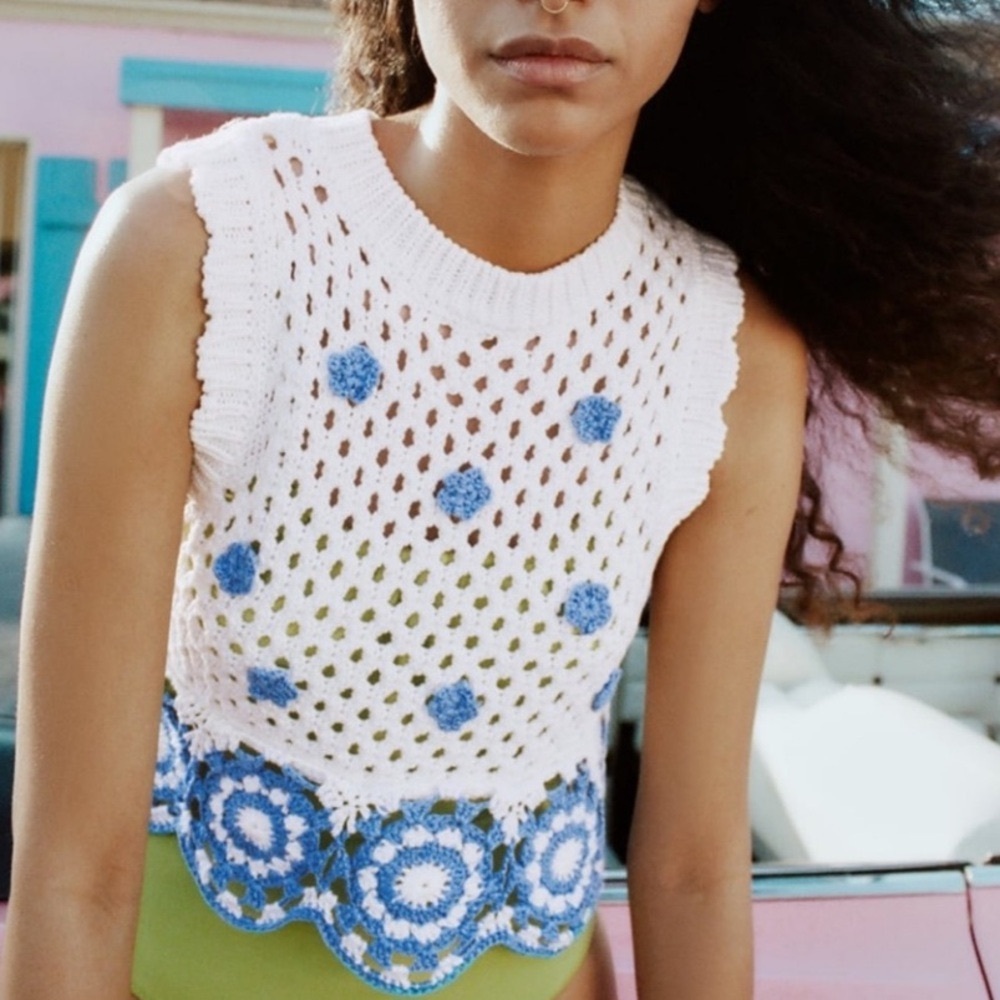 Zara Crochet Chunky knit floral